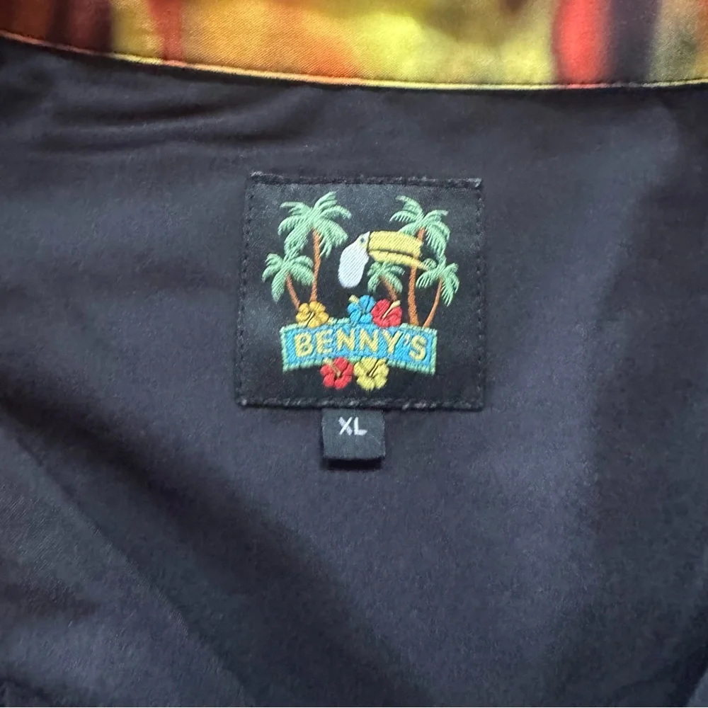 Benny’s XL Flame Pattern Black Shirt - Picture 2 of 2